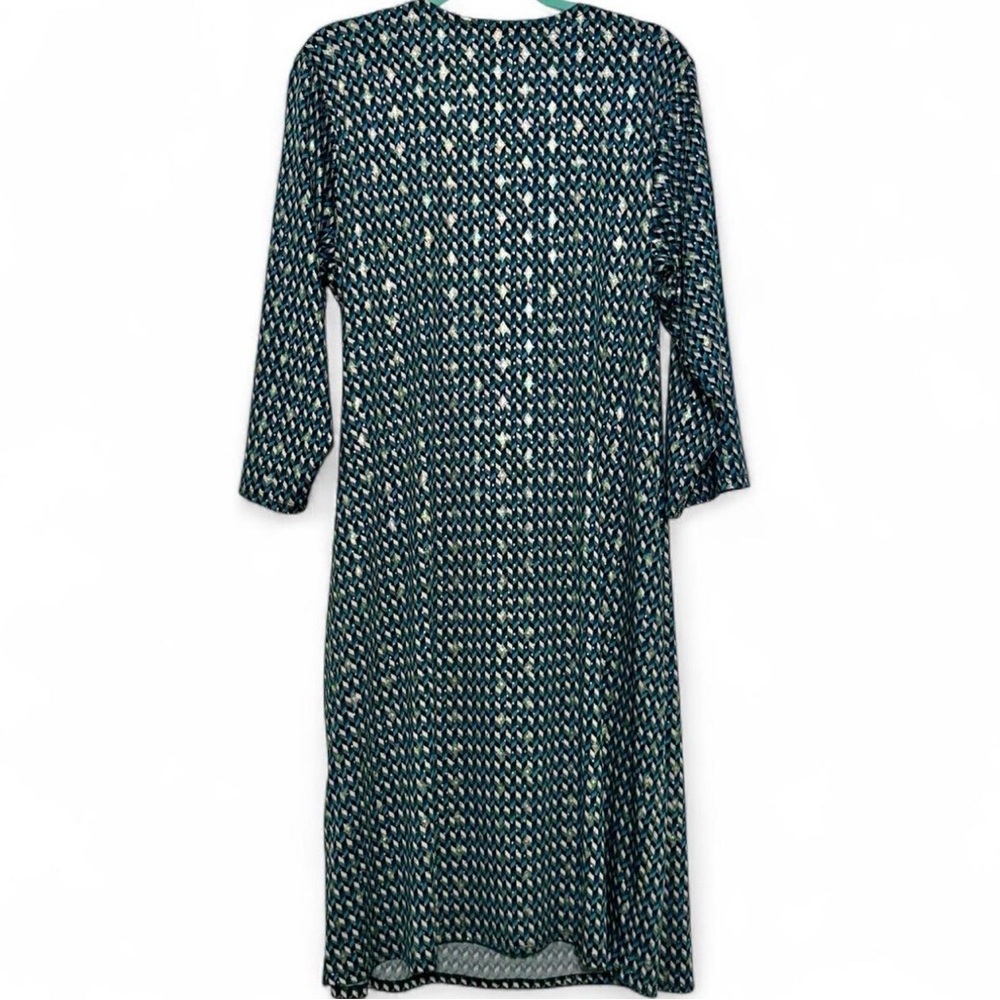 WORN ONCE flattering geometric print faux wrap dress - Picture 7 of 9
